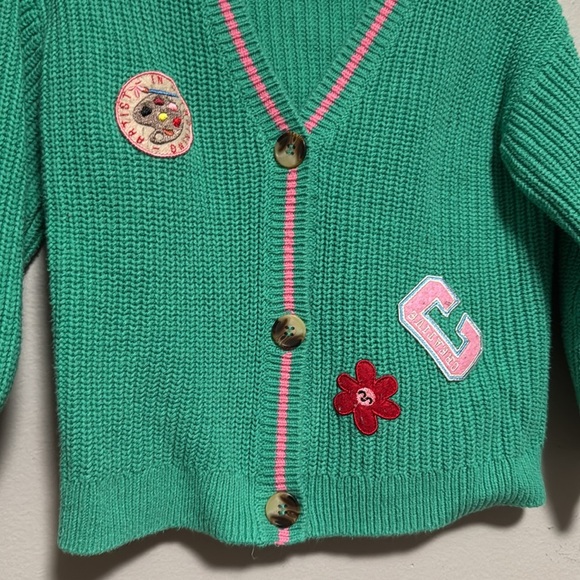 H&M Green Kids Cardigan with Pink Accents - Picture 3 of 4